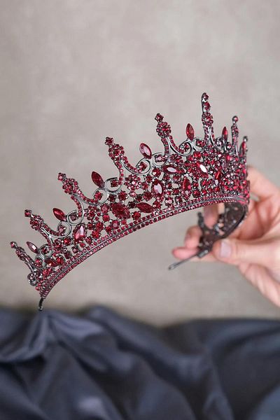 Hayalperest boncuk Burgundy Leonis Princess Model Bridal Henna Crown