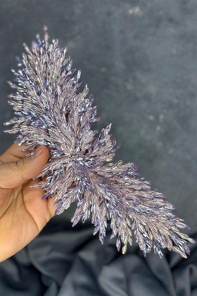 Hayalperest boncuk Lilac eva dense beaded bridal henna crown