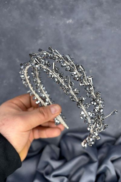 Hayalperest boncuk Sare Model Double Row Bridal Henna Crown Hair Accessory