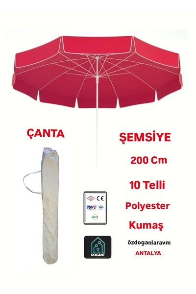 dogant özdoğanlar avm ULTRA 2 Metre KIRMIZI Plaj Bahçe Balkon Kamp Güneş Şems...