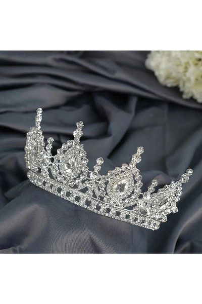 Hayalperest boncuk Crystal Stone Bridal Crown
