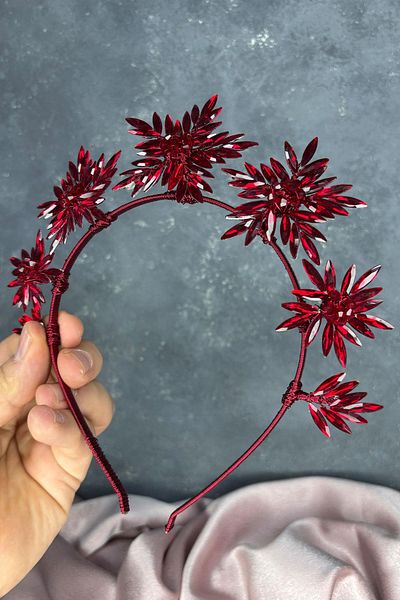 Hayalperest boncuk Star Stone Detailed Bridal Crown Henna Night and Hair Accessory for Wedding