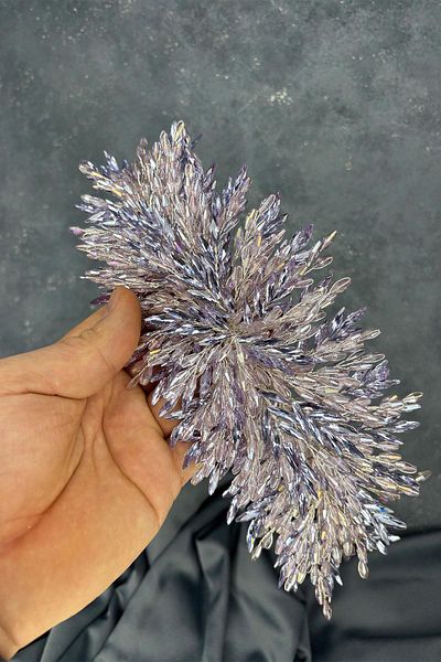 Hayalperest boncuk Lilac eva dense beaded bridal henna crown