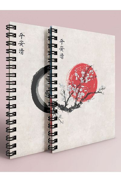 Apeirona | Limitless Art Checked and Striped Notebook Set - A5 - Steel Spiral - 2x80 Pages