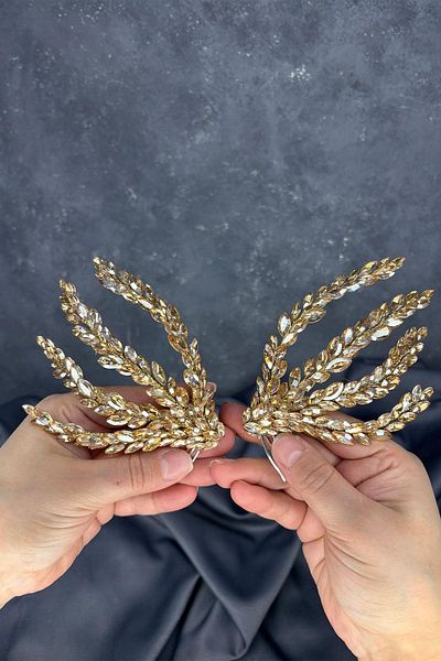 Hayalperest boncuk Honey Color Double Sided Comb Bouffant Bridal Hair Accessory