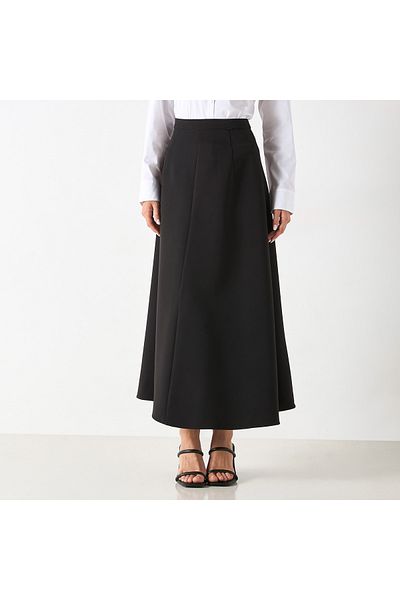 FAV Textured A-line Maxi Skirt with Elasticated Waistband
