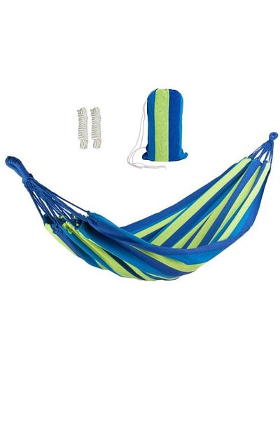 OEM Garden hammock XL, 195x80cm, carrying bag, blue multicolor