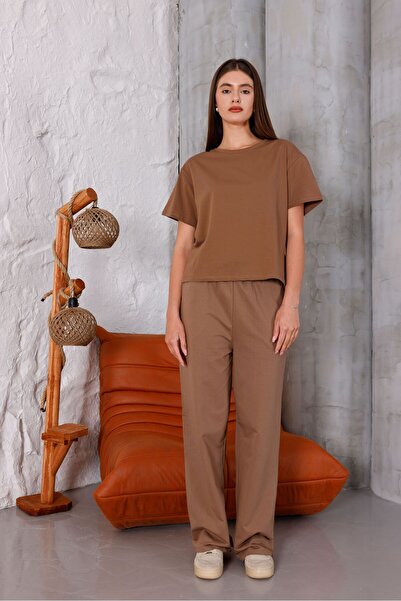 THE WESS Women's Tracksuit Suit Loose Waist Elastic Bag Pocket Saks