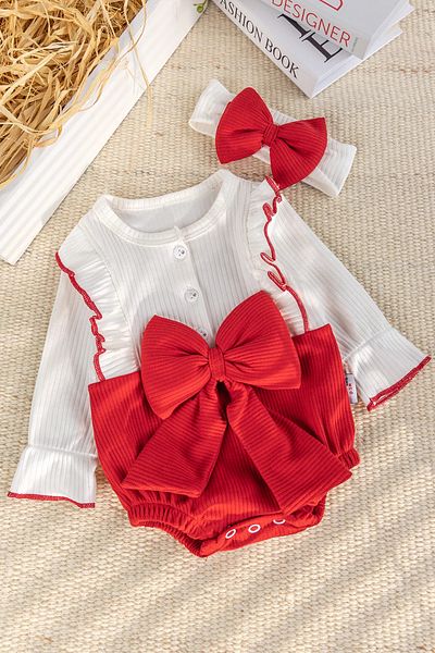 Babymod Baby Girl Dress with Bow Bandana Baby Rompers