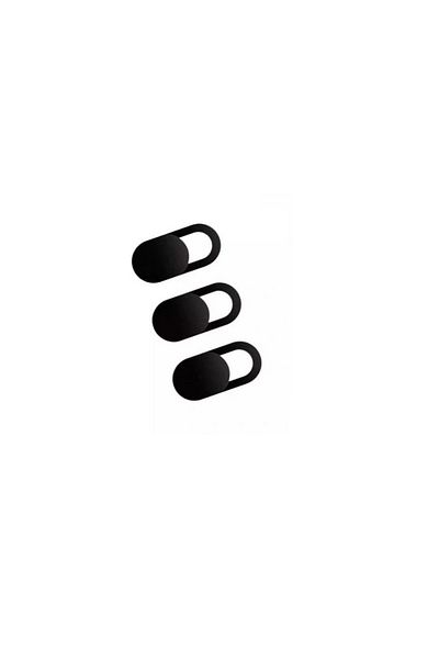 OEM Set of 3 protective covers for laptop, phone and tablet camera, black