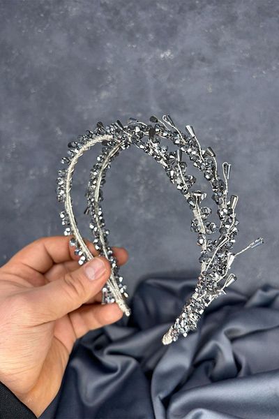 Hayalperest boncuk Sare Model Double Row Bridal Henna Crown Hair Accessory