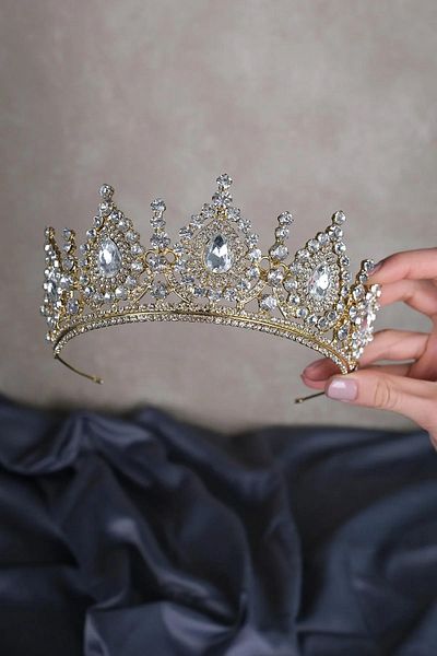 Hayalperest boncuk Ahu Drop Crystal Jewelled Bridal Henna Crown