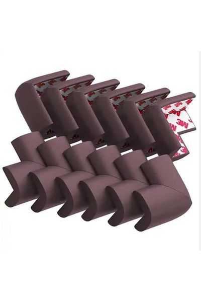 playsafe 4-Piece Jumbo V-Type Brown Corner Protector