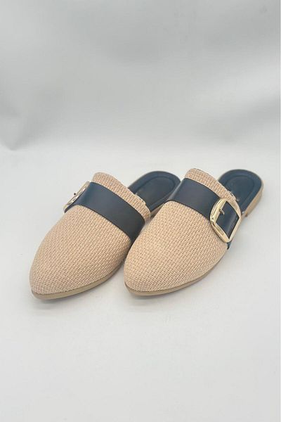 SWORD Summer Slippers - Closed Toe Slippers with Stripe Buckle Detail - Casual Slippers