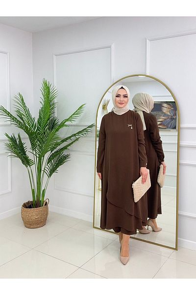 VALENS BOUTİQUE Γυναικείο Σετ Hijab Σετ 2 τεμαχίων Τουνίκ & Παντελόνι