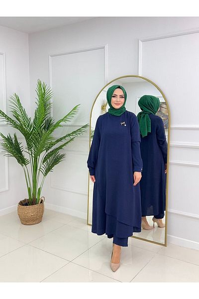 VALENS BOUTİQUE Women's Hijab Suit 2 Piece Set Tunic & Trousers