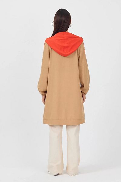jenisse Put on and Take Off Linen Hooded Hijab Tunic Hazelnut 2422106