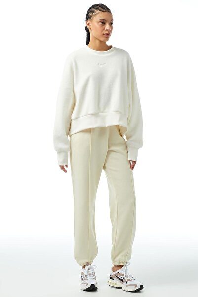 Nike Îmbrăcăminte sportivă Plush Mod Crop Crew Hanorac Femei Wide Fit Plush Hanorac Crem deschis