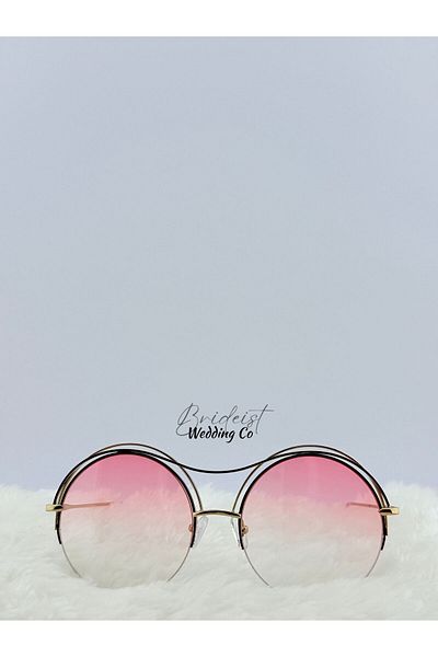 BRIDEIST WEDDING CO Pink-Blue Gradient Glass Round Casual Glasses |   Style Complementary Accessory |   Ombre Transition Glasses