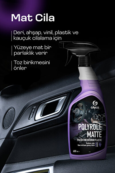 GRASS Matte Torpido & Gösterge Paneli Temizleyici Parlatıcı, Üzüm Kokulu Mat ...