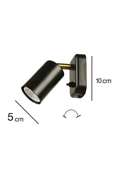 Bozyaka Aydınlatma Neron Decorative Metal Switched Wall Sconce with White & Black Movement (DAYLIGHT LED BULB INCLUDED!!!)