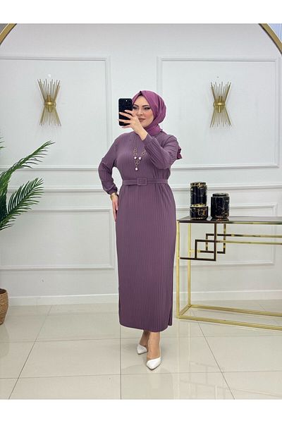 VALENS BOUTİQUE Γυναικείο Φόρεμα Hijab με Πλισέ Ζώνη Δώρο