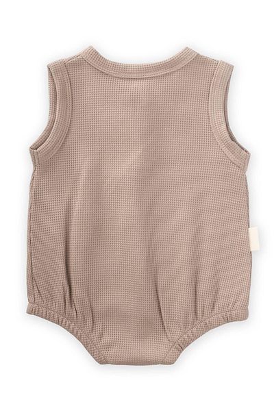 Cigit 0-3 Years Nerz Colored Waffle Patted Bodysuit