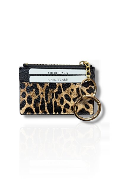 Roan Kadın Kartlık & Anahtarlık – Fermuarlı Bozuk Para Cebi, 4 Kart Gözü, Çantalara Takılabilir