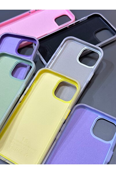 BURKİNA İphone 15PRO uyumlu Soft Color Darbe Emici Buzlu 2 Parçalı Fotoğraf Koyulur Telefon Kılıfı