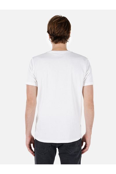 Colin's Regular Fit Round Neck Plain Men's White Short Sleeve T-Shirt