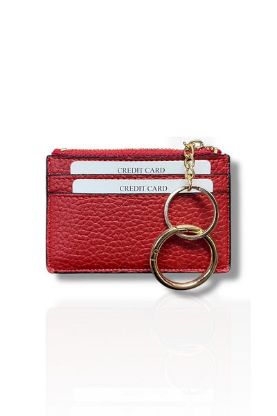 Roan Women's Card Holder & Keychain – Zippered Coin Pocket, 4 Card Compartments, Can Be Attached to Bags