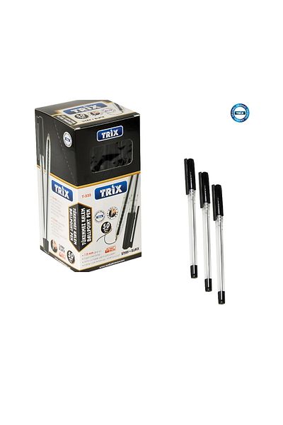TRİX Office Desk 10 Pieces Black Ballpoint Pen