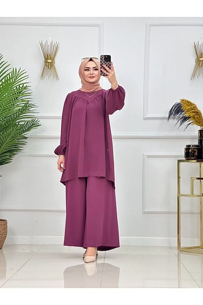 VALENS BOUTİQUE Γυναικείο Σετ Hijab 2 τεμαχίων Τουνίκ & Παντελόνι Φούστα