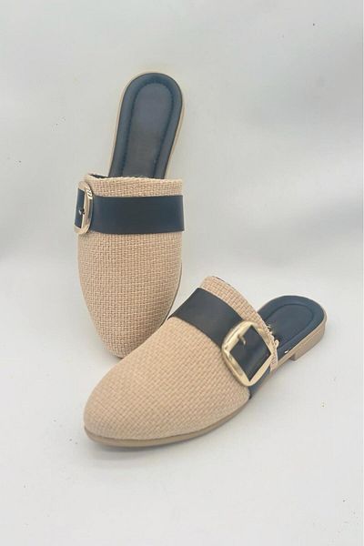 SWORD Summer Slippers - Closed Toe Slippers with Stripe Buckle Detail - Casual Slippers