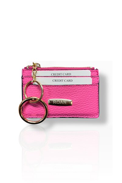 Roan Women's Card Holder & Keychain – Zippered Coin Pocket, 4 Card Compartmen...