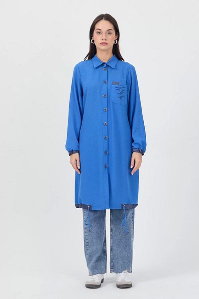 jenisse Wear-On Linen Hijab Tunic Saks Blue 2422105