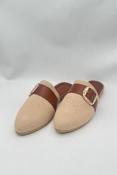 SWORD Summer Slippers - Closed Toe Slippers with Stripe Buckle Detail - Casual Slippers