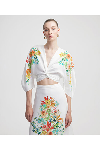 İpekyol Çiçek desen burgulu bluz