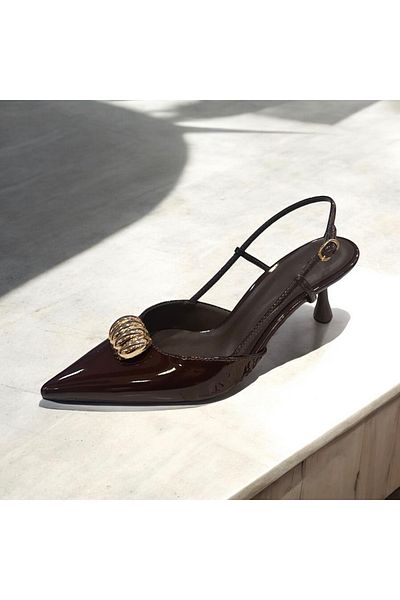 runa shoes Gold Buckle Detail Stiletto