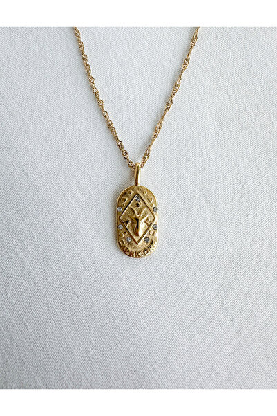 FİL Çelik Kolye - Capricorn - Oğlak - Gold