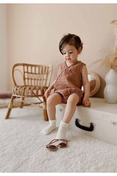 Cigit Ολόσωμη φόρμα με διπλό κολάρο 0-3 ετών Καφέ