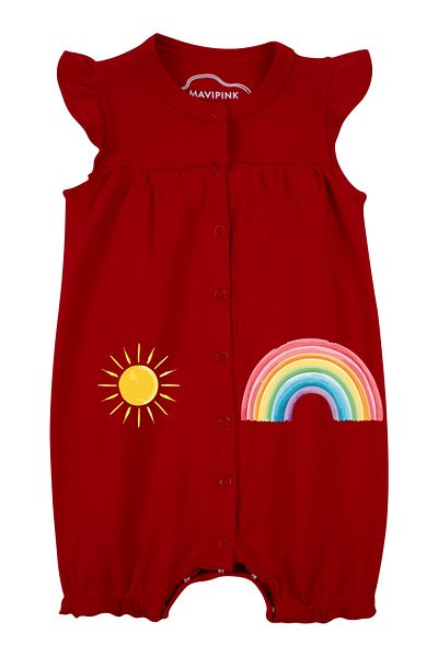 Mavipink Baby Girl Rainbow Ruffle Short Shorts Romper