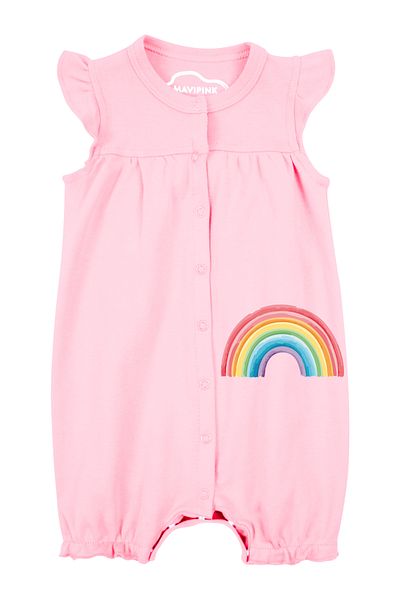 Mavipink Baby Girl Rainbow Ruffle Short Shorts Romper