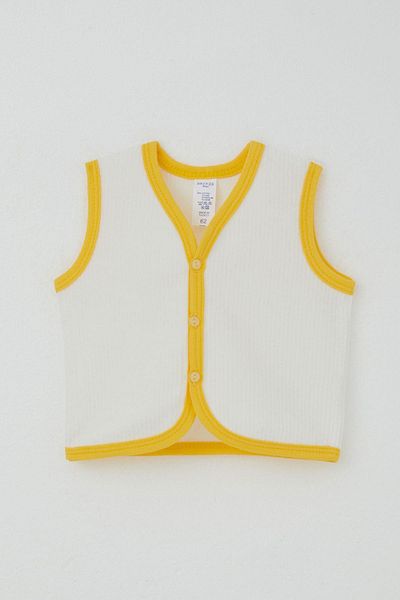 Breeze Baby Boy Velvet Vest Buttoned 0-3 Months-9 Months, Ecru