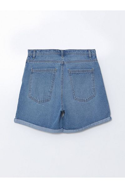 LC Waikiki Pantaloni scurți de jeans pentru femei, cu detaliu rupt, din țesătură denim amestecată de viscoză