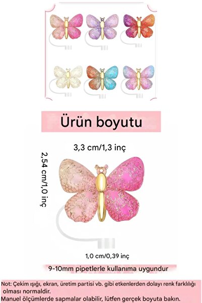 İstisna Kelebek Desenli 10 Mm Stnly Quencher Için Uyumlu Pipet Kapağı Toz Için Kapak