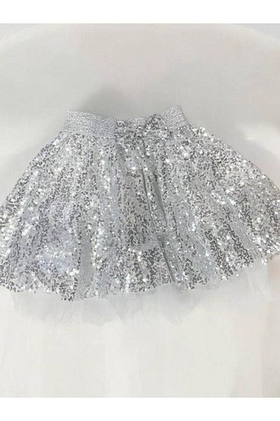 Zekids Girl's Elastic Waist Flared Sequin Skirt