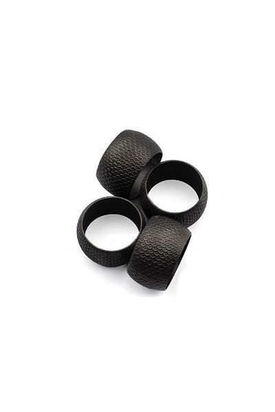 Mikasa Moor Black 4-Piece Napkin Ring