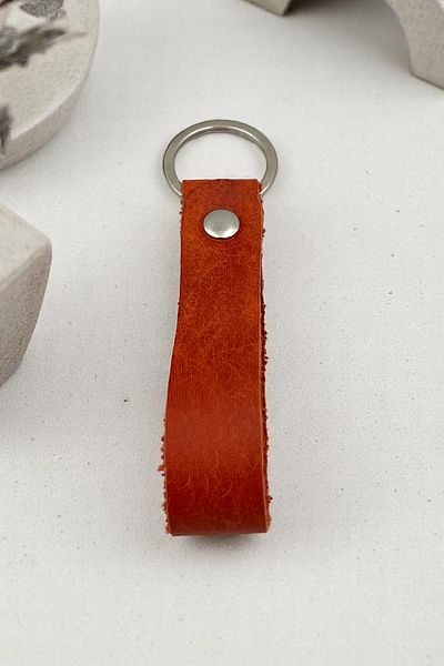 pepuza Genuine Leather Root Series Keychain Orange
