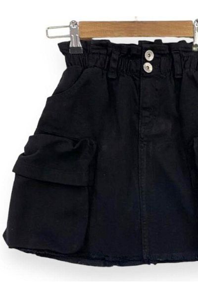 Çikoby Girl's Large Pocket Denim Skirt